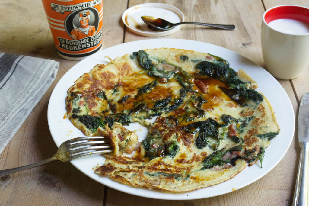 Brandnetelpannenkoek met spekjes