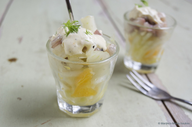 Haringsalade met venkel en sinaasappel
