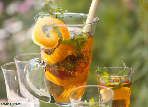 Iced tea with orange&lemon