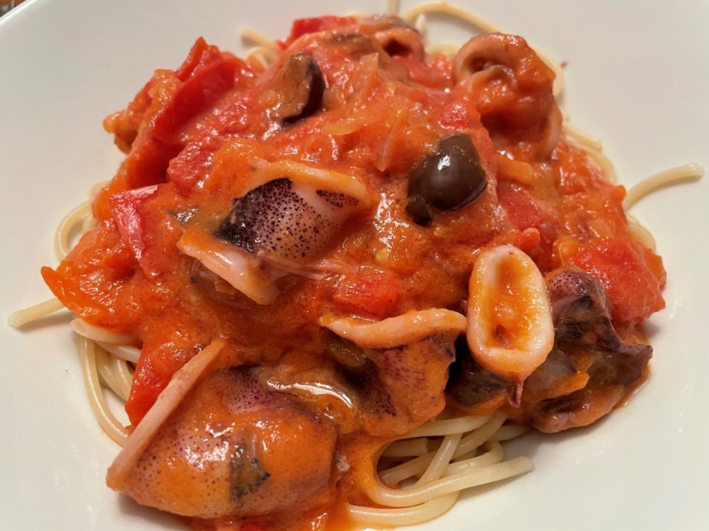 Pasta met pijlinktvis